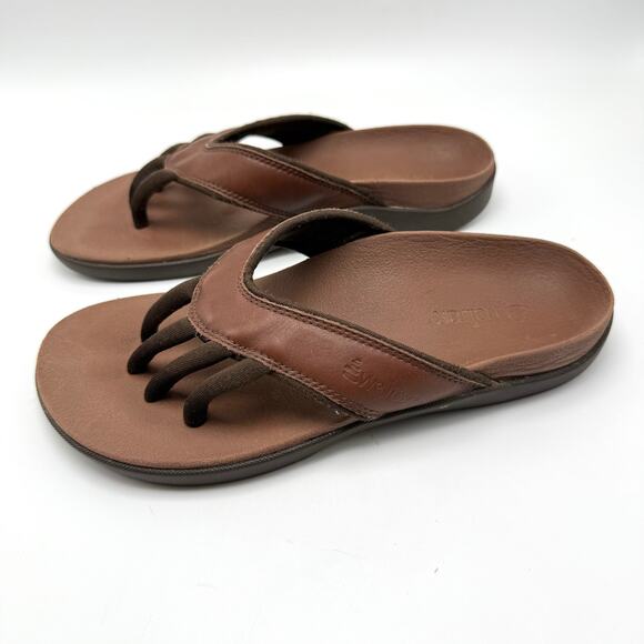 Wellrox Cloud Sandals Womens Sz 7 Brown Leather Toe Separator Comfort Ergonomic - Picture 8 of 8